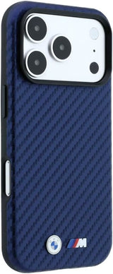 BMW M Carbon Metal Logo Case with MagSafe for iPhone 17/18 Pro Max 6.9" Navy Blue - BMHMP18X26SWPCILV