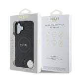 Guess Saffiano Peony Classic Logo Case with MagSafe for iPhone 16 6.1" Black - GUHMP16SAPSMEK