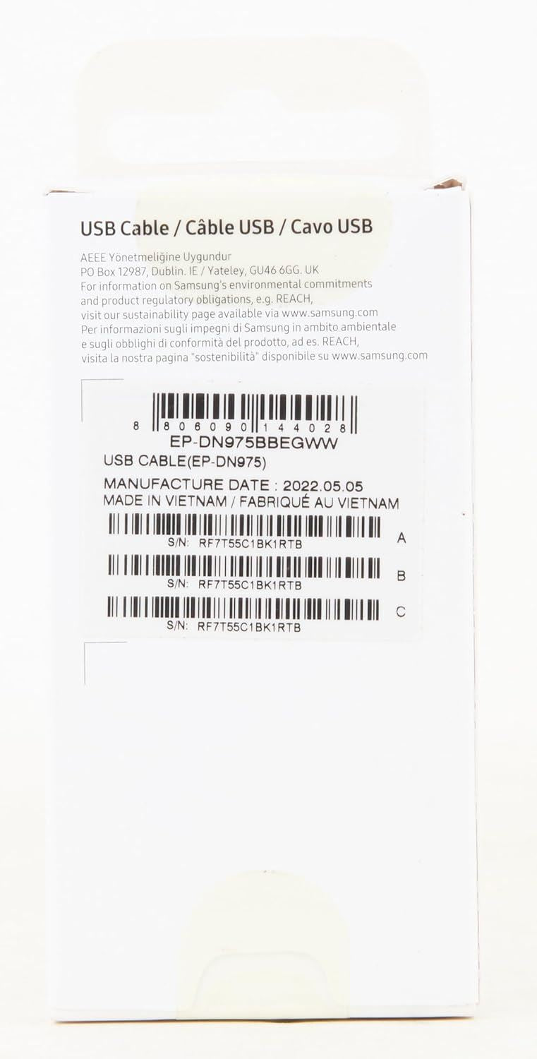 Samsung 1M 5 Amp USB C to USB C Cable Black - EP-DN975BBEGWW