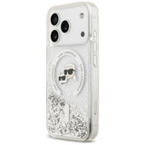Karl Lagerfeld Liquid Glitter Karl & Choupette Heads Case with MagSafe for iPhone 17/18 Pro Max 6.9" Clear - KLHMP18XLGKCSGH