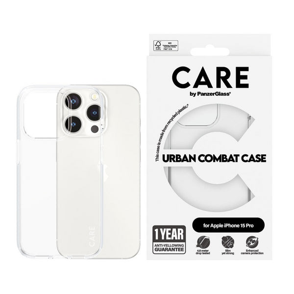 Panzer Glass Care Urban Combat Case for iPhone 15 Pro 6.3" Clear - 1422