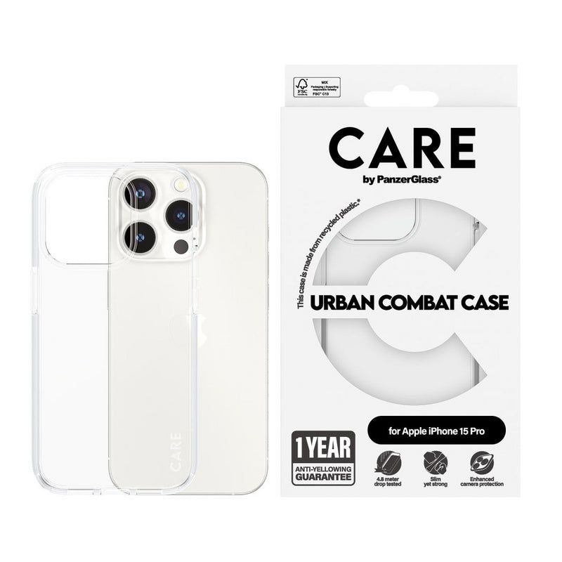 Panzer Glass Care Urban Combat Case for iPhone 15 Pro 6.3" Clear - 1422