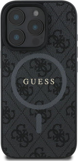 Guess PU Leather 4G Coloured Ring Case with MagSafe for iphone 16 Pro Max 6.9" Black - GUHMP16XG4GFRK