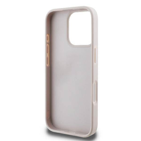 Guess Leather Metal Logo Strass Crossbody Case for iPhone 16 Pro 6.3" Pink - GUHCP16LP4TDSCPP