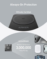 Anker MagGo 3-in-1 15W Qi2 Wireless Charging Station with Plug Black - B25M5K11