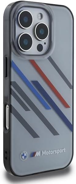 BMW Motorsport IML Random Stripes Case for iPhone 16 Pro 6.3" Grey - BMHCP16L23HTRAG