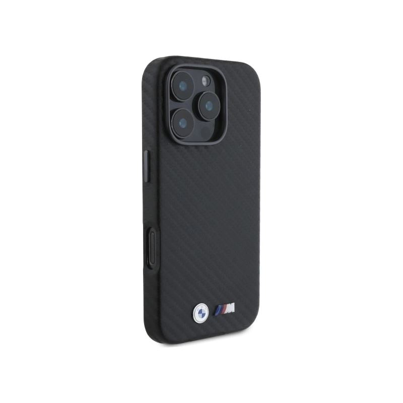 BMW Carbon Wrapped Metal Case with iPhone 16 Pro 6.3" Black - BMHCP16L23PUFWC