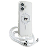 Karl Lagerfeld Crossbody IML Karl Head Case with Magsafe for iPhone 16 6.1" Clear - KLHMP16SHCKHNT