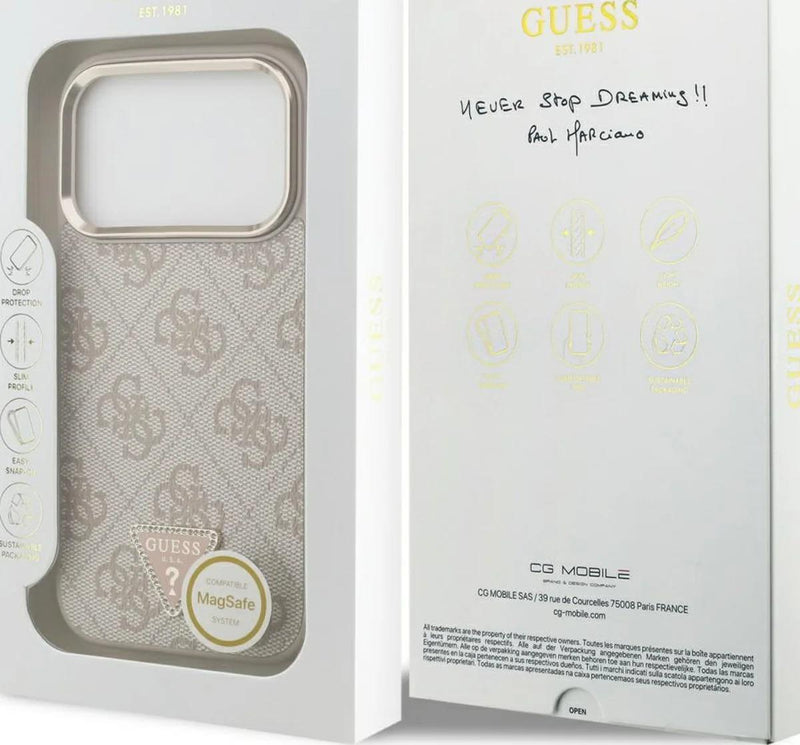 Guess 4G Triangle Logo Case with MagSafe for iPhone 17 Pro 6.3" Rose Gold - GUHMP17LP4GTDGMP