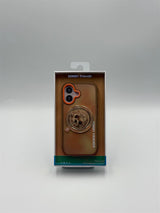 Nimmy Big Eye Cute Pet Poodle Dog Face Case with Detachable MagSafe Grip for iPhone 17 6.3" Brown Orange - N-XDY-CXZJZH-IP17-014