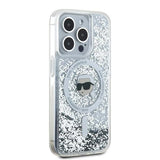 Karl Lagerfeld Liquid Glitter Karl Head Case with MagSafe for iPhone 15 Pro Max 6.7" Clear - KLHMP15XLGKISGH