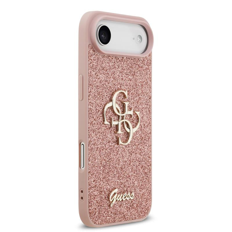 Guess PU Fixed Glitter Big 4G Metal Logo Case for iPhone 17 Air 6.5" Pink - GUHCP17MHG4SGP