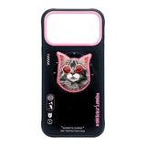 Nimmy Glasses Cool Cat Face Case with Detachable MagSafe Grip Stand for iPhone 17 Pro 6.3" Black Pink - N-YJKM-CXZJ-IP17-PRO-018