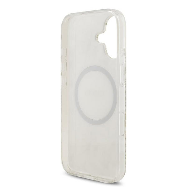 Guess IML Flowers Electro Pearl Strap Case with MagSafe for iPhone 17 6.3" White - GUHMP17SHCPOFPH