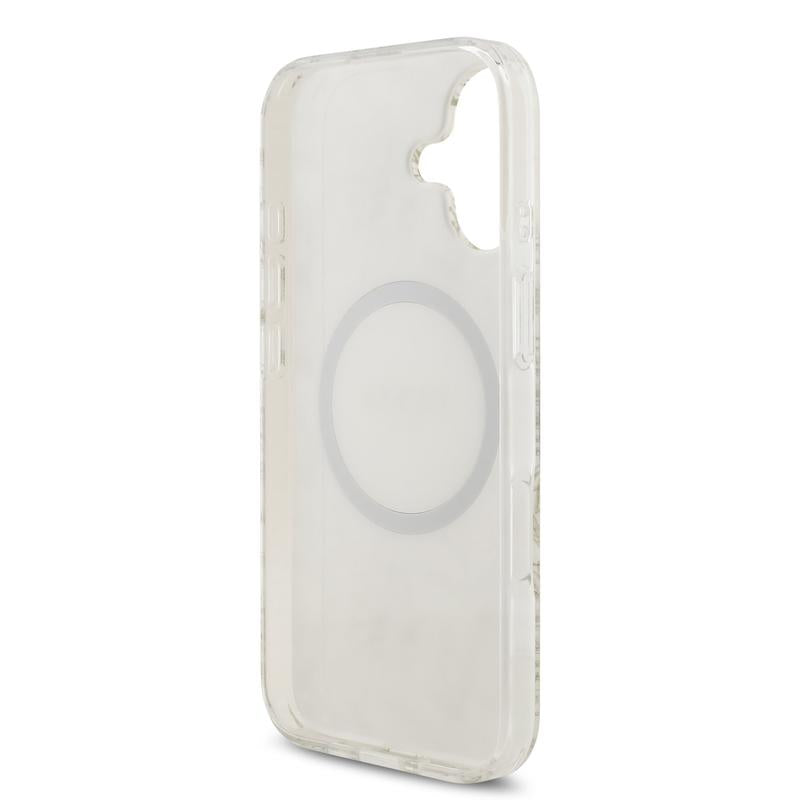 Guess IML Flowers Electro Pearl Strap Case with MagSafe for iPhone 17 6.3" White - GUHMP17SHCPOFPH