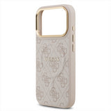 Guess PU Leather 4G Gold Frame Case with MagSafe for iPhone 17 Pro 6.3" Pink - GUHMP17LP4MSEGCW