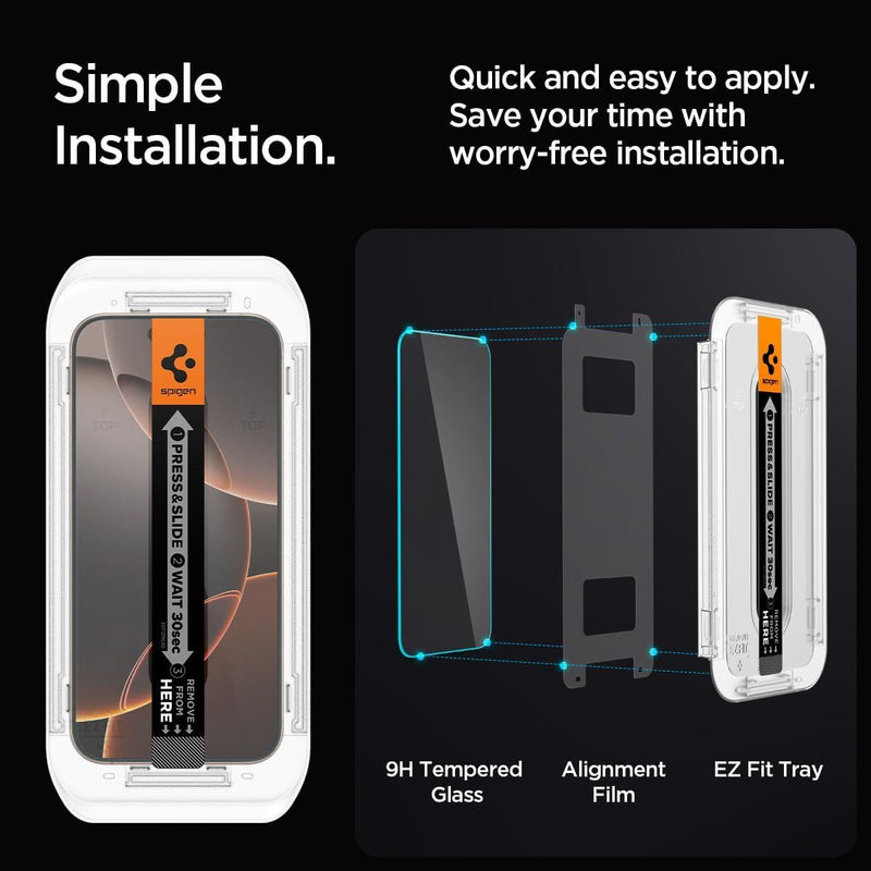Spigen Glastr EZ Fit HD Screen Protector for iPhone 16 Pro Max 6.7" 2 Pack - AGL07907