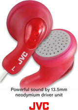JVC Gumy Wired 3.5mm In Ear Stereo Headphones Raspberry Red - HA-F14-RN-U