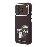 Karl Lagerfeld Smooth Karl & Choupette Bodies Sketch Case with MagSafe for iPhone 17/18 Pro Max 6.9" Burgundy - KLHMP18X6PWKCIDR