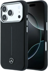 Mercedes Leather Semi Wrap Iconic Line Case with MagSafe for iPhone 17/18 Pro Max 6.9" Black - MEHMP18X25PFWSTK
