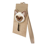 Nimmy Big Eye Cute Pet Siamese Cat Face Card Sleeve Holder Brown - N-XDY-KT-026