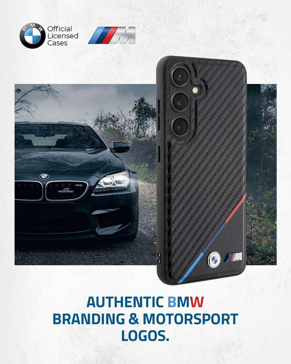 BMW Carbon Tricolor with MagSafe Case for Samsung Galaxy S24 6.2" Black - BMHMS24S23PUDTK