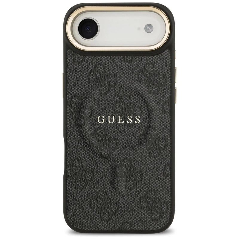 Guess PU Leather 4G Gold Frame Case with MagSafe for iPhone 17 Air 6.5" Black -GUHMP17MP4MSEGCK