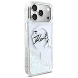 Karl Lagerfeld Liquid Glitter Karl Script Logo Case with MagSafe for iPhone 17 Pro 6.3" Clear - KLHMP17L6LKSCAMT