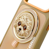 Nimmy Big Eye Cute Pet Poodle Dog Face Case with Detachable MagSafe Grip for iPhone 17 Pro Max 6.9" Brown Orange - N-XDY-CXZJZH-IP17-PRO-MAX-014