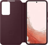 Samsung Galaxy S22 Smart Clear View Cover Burgandy - EF-ZS901CEEGWW