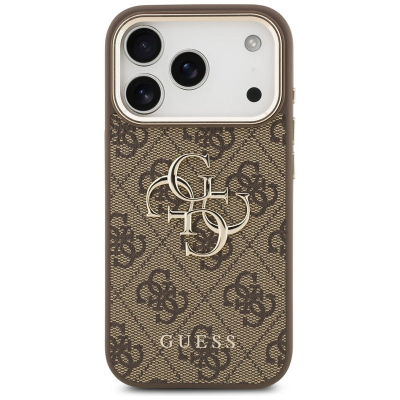 Guess Big 4G Classic Logo Case for iPhone 17 Pro 6.3" Brown Gold - GUHCP17L4GMGCBR