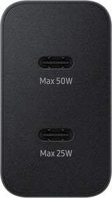 Samsung 50W USB C Mains Charger with 5 Amp Type C Cable Black UK Plug - EP-T5020XBEGGB