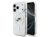 Karl Lagerfeld IML Karl & Choupette Head Metal Frame Case with MagSafe for iPhone 17 Pro 6.3" Clear - KLHMP17LHLSKCH