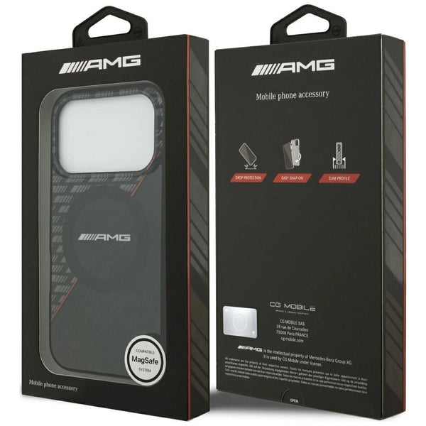 AMG Double Layer Transparent Rhombs Case with MagSafe for iPhone 17 Pro 6.3" Black Red - AMHMP17L24HRDKR