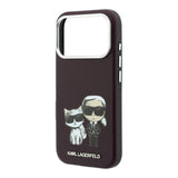 Karl Lagerfeld Smooth Karl & Choupette Bodies Sketch Case with MagSafe for iPhone 17/18 Pro Max 6.9" Burgundy - KLHMP18X6PWKCIDR