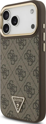 Guess 4G Triangle Logo Case with MagSafe for iPhone 17 Pro Max 6.9" Brown Gold - GUHMP17XP4GTDGMW