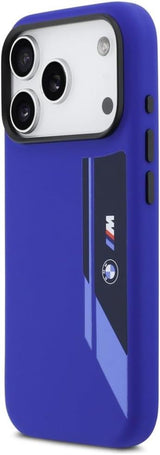 BMW M Series Silicone Vertical Logo Case with MagSafe for iPhone 17 Pro 6.3" Blue - BMHMP17L25SDBSV