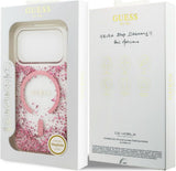 Guess Resin Bottom Glitter Case with MagSafe for iPhone 17/18 Pro 6.3" Clear Pink - GUHMP18LRGRGEP