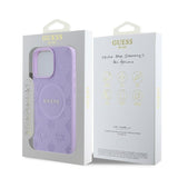 Guess Saffiano Peony Classic Logo Case with MagSafe for iPhone 16 Pro Max 6.9" Purple - GUHMP16XPSAPSMEU