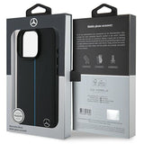 Mercedes MB Blue Line Leather Case with MagSafe for iPhone 16 Pro 6.3" Black - MEHMP16L23RURBK