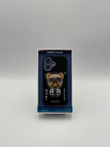 Nimmy Cool & Cute 2.0 Little Rich Tycoon Dog Case with MagSafe Stand for iPhone 17 6.3" Black Blue - N-YJKM-CXZJZH-IP17-07
