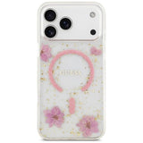 Guess Resin Flowers Glitter Hardcase with MagSafe for iPhone 17/18 Pro Max 6.9" Pink - GUHMP18XRBFGFGMP