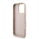 Guess PU 4G Metal Logo and Pearl Strap Case with MagSafe for iPhone 16 Pro Max 6.9" Pink - GUHCP16XP4GMGSP