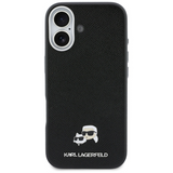 Karl Lagerfeld Karl & Choupette Head Pins Saffiano Case with MagSafe iPhone 17 6.3" Black - KLHMP17S6PFKCLK