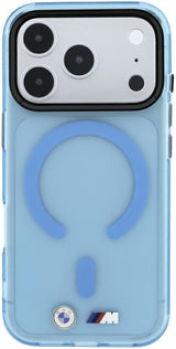 BMW M IML Frosted Metal Logo Trims Case with MagSafe for iPhone 17/18 Pro 6.3" Blue - BMHMP18L26HTFMILB