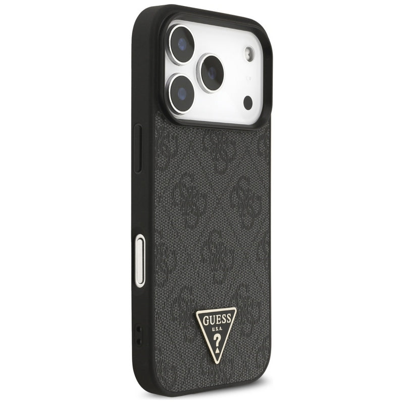 Guess 4G Triangle Logo With Pearl Strap MagSafe Case for iPhone 17 Pro 6.3" Black - GUHMP17LP4TSDPPSK