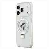 Karl Lagerfeld Ring Stand Karl and Choupette Case with MagSafe for iPhone 17 Pro 6.3" Clear - KLHMP17LHMRSKCH