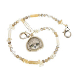 Nimmy Big Eye Cute Pet Teddy Mobile Phone Chain Bag Charm Crystal Bracelet Brown - N-CXMC-SL-014
