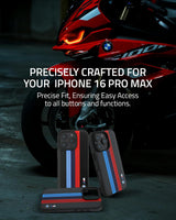 BMW M Performance Tricolor Printed Stripes Case with MagSafe for iPhone 16 Pro Max 6.9" Black - BMHMP16X23PUPTK