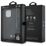 BMW M Series Carbon Stripe & Strap Case for iPhone 16 Pro Max 6.9" Black - BMHCP16X23PSCCK